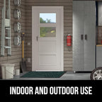 GORILLA GRIP 100% Waterproof All-Season WeatherMax Doormat, 47x35, US Designed Natural Rubber, Stain and Fade Resistant, Low Profile Indoor Outdoor Door Mats, Easy Clean Patio Mat, Green Palm