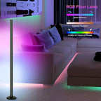 Led Floor Lamp,RGB LED Corner Lamp with App and Remote Control, Smart Modern Floor Lamp with 16 Million DIY Colors, DIY Modes and Music Sync, Standing Lamp for Living Room, Bedroom