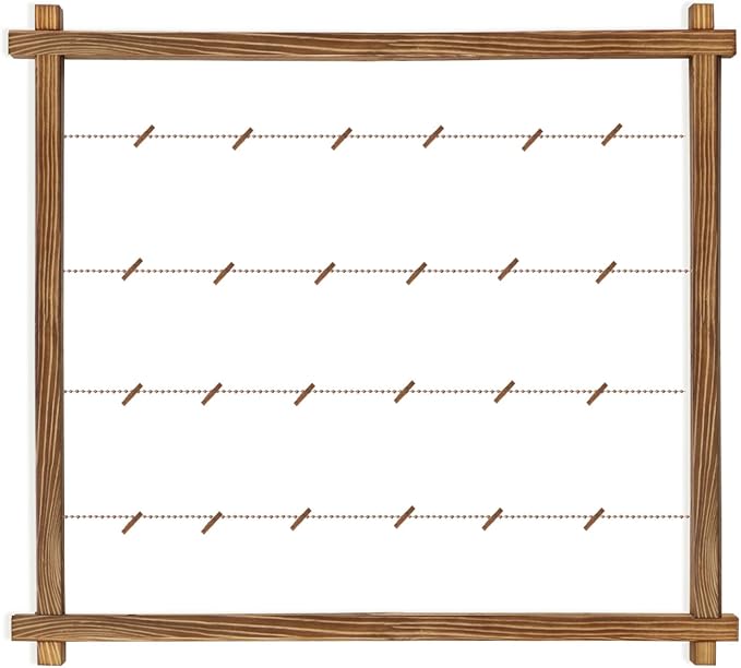 Collage Picture Frame,Photo Display Board,Hanging Pictures Frames with Clips for Graduation Birthday Party,Dorm Photo Card Wall Decor Hanger Holder,Upgraded,Easy To Assemble,Large(Carbonized Brown)