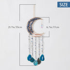 Agate Gemstone Dream Catcher 7 Chakra Tree of Life Dream Catcher with Rainbow Crystal Stones Handmade Dreamcatcher Wall Decor for Adults Boys Girls,Bedroom,Wedding,Garden,Bless Gift(Blue Moon)