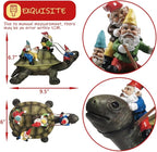 Sunthus Garden Gnome Turtle Statues Yard Art Resin Figurine Decorations Outdoor Garden Décor
