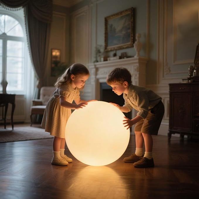 50CM/20-inch Large LED Globe Orb Light, Rechargeable LED Ball Light, Dimmable 16 RGB Colors Globe Floor Lamp w/Remote, Indoor/Outdoor Waterproof Glowing Orb Mood Lamp for Home Garden Patio Party