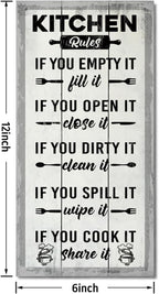 Hanging Kitchen Rules Wood Decor Sign, Rustic Kitchen Wooden Signs, Printed Wood Wall Art Sign, Kitchen Door Rules Rustic Sign, Hanging Wood Sign Kitchen Decor, Funny Farmhouse Kitchen Wall Décor J1