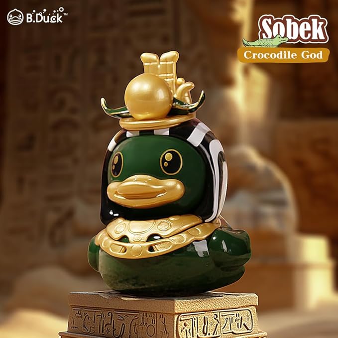 B.Duck x British Museum Blind Box, Egyptian God Collectible Duck Figurines Series,Home Decorations, Holiday Birthday Gifts (B.Duck x Bastet Series, One Box)