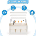 Bedside Storage Caddy/Bedside Hanging Storage Bag for Headboards Bunk Beds Dorm Rooms Book Phone Magazine Holder (New White)