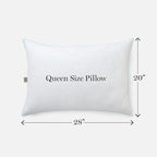 MARTHA STEWART Down Alternative Pillows Queen Size Set Of 2, Plush Cooling Pillow for Back, Stomach or Side Sleepers, Memory Foam-Like Fiber Fill, Dobby Stripe, 20" x 28", White