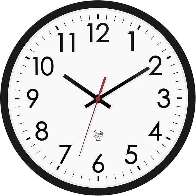 Lumuasky Atomic Wall Clock Analog 12 inch Silent Battery Operated Wall Clocks Modern Clock for Living Room, Office, Home, Bedroom, Kitchen, Bathroom