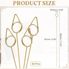 uxcell 30 Pcs Table Card Holders, 11.8 Raindrops Metal Craft Wire Clips Picture Clip Table Number Holders Picks for Wedding, Photos, Memo, Restaurant, Gold