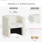 Mid-Century Velvet Living Room Chair Set of 2 with Storage Ottoman, Space-Saving Accent Chairs for Bedroom/Reading Spaces/Office, Cream