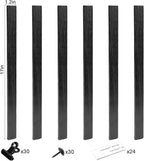 6 Picture Frames Collage Wall Decor With 30 Clips, Wood Photo Frame, No Drilling Required, Adhesive Stickers, Easy to Install, Black.