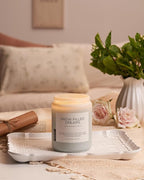 M&SENSE Snow Filled Dreams Winter Large Scented Candles, 19.4oz 110 Hour Clean Non Toxic Long Lasting Candle Organic Natural Soy Wax Candle Gifts for Women Men