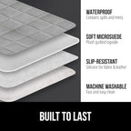 GORILLA GRIP Patented Waterproof Slip-Resistant Oversized 78” Sofa Protector Cover, for Leather or Fabric Couch Cushion, Large Microsuede Furniture Covers Dogs Pets Machine Washable Slipcover, Gray