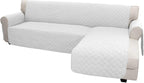 Easy-Going L Shape Sofa Slipcover - Sectional Couch Cover with Chaise & Reversible Sofa Cover for Pets & Kids (X-Large, White/White)