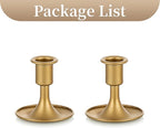 Sziqiqi Gold Candle Holders for Candlesticks Set of 2 - Small Taper Candle Holders for Wedding Centerpiece Candle Stick Stands for Candlelight Dinner Table Christmas Mantel