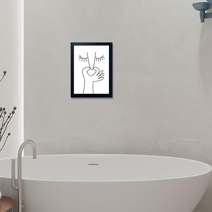 Framed Black and White Bathroom Wall Art Funny Bathroom Wall Decor Bad Smell Humor Canvas Print Artwork Toilet Art Decor