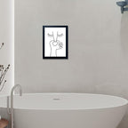 Framed Black and White Bathroom Wall Art Funny Bathroom Wall Decor Bad Smell Humor Canvas Print Artwork Toilet Art Decor