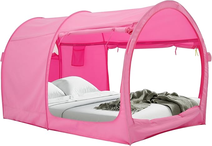 LEEDOR Bed Tent Dream Tents Bed Canopy Shelter Cabin Indoor Privacy Warm Breathable Pop Up Twin/Full/Queen for Kids and Adult Patent Pending(Mattress Not Included)