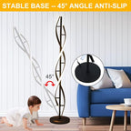 Modern Spiral Floor Lamps for Living Room, 40W LED Floor Lamp with Remote Control, 60 Inch 3 Color Temperatures & Dimmable Brightness Corner Standing Lamp Black Floor Lamp for Bedroom, Office