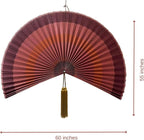 Fan Wall Decor,Japanese Wall Fan Decor,Large Bamboo Fan Wall Art For Boho Hanging Headboard,Decorative Folding Fan For Over Bed Decorations,Large Wall Dcor (Terracotta, 40inch)
