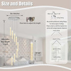 Modern Chandelier 8-Light Bubble Crystal Pendant Light Adjustable Pendant Light Fixture Crystal Chandeliers for Living Room Dinning Room Bedroom