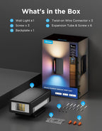 Govee Outdoor UpDown Wall Light, 1 Pack, 1200LM RGBICWW Smart Porch Lights Outdoor with 64 Scene Modes, IP66 Waterproof Wall Sconce for Outdoor Decor, Works with Alexa, Google Assistant and Matter