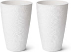 LA JOLIE MUSE 20inch Tall White Planters Set of 2,Large Tree Planters for Indoor Plants,Flower Containers for Front Porch, Honeycomb