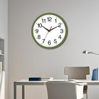Wall Clock Modern 8 Inch Battery Operated Silent Non Ticking Small Analog Clock Decorative for Bedroom Kitchen Bathroom Office Home (Olive Green)