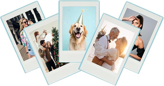 PATIKIL 2x3 Fridge Magnetic Frame, 5Pcs Mini Picture Frames Photo Frame Instant Film Small Picture Holder for Fujifilm Refrigerator, Blue
