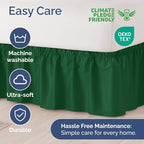 Wrap Around Dust Ruffle Bed Skirt - Emerald - for King Size Beds w/ 15 Inch Drop - Easy Fit Elastic Strap - Adjustable Pleated Bedskirt w/Brushed Fabric - Wrinkle Free - for Women, Men, Kids & Teens