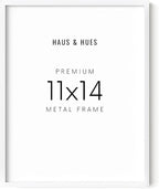 HAUS AND HUES White 11x14 Picture Frame, Aluminum, Modern, 14.0x11.0 inches, 0.75 inches Deep, 1 Piece, Unisex Adult, White