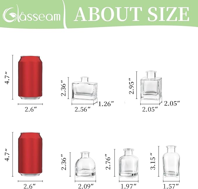 Glasseam Bud Vases in Bulk 40: Clear Glass Vases for Centerpieces Cute Mini Small Vases for Flowers Decorative Tiny Centerpiece Decor for Table Wedding Party Dining Room Decoration