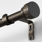 Oneach Antique Brown Curtain Rods for Windows 72 to 144 Inch, 1 Inch Pole Adjustable Length Heavy Duty Metal Curtain Rod Set, for Outdoor Bedroom Kitchen Living Room (16 to 150 Inch)