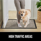 GORILLA GRIP 100% Waterproof All-Season WeatherMax Doormat US Designed Natural Rubber, Stain and Fade Resistant, Low Profile Indoor Outdoor Door Mats, Easy Clean Patio Mat, 17x29, Sand Beach
