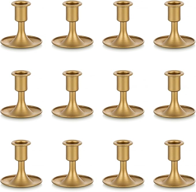 Sziqiqi Vintage Gold Candle Holder for Candlesticks Taper Candles - Candle Stick Candelabra Decorative Table Centerpiece for Wedding Candlelight Dinner Bridal Showers Party Decor