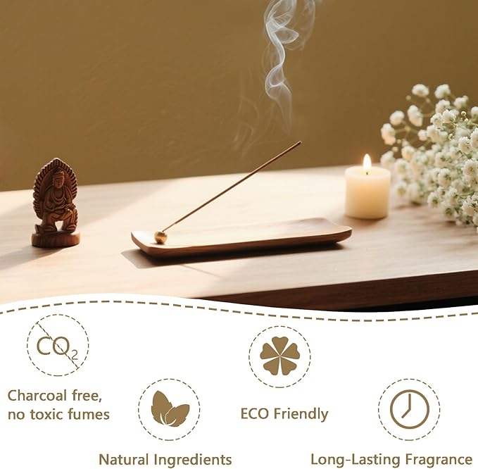 Sandalwood Incense Sticks Aromatic Sticks (100 Gm Pack + Free Holder) Organic, Low Smoke, Yoga, Meditation Relaxation, Aromatherapy (100 Gm, Sandalwood)