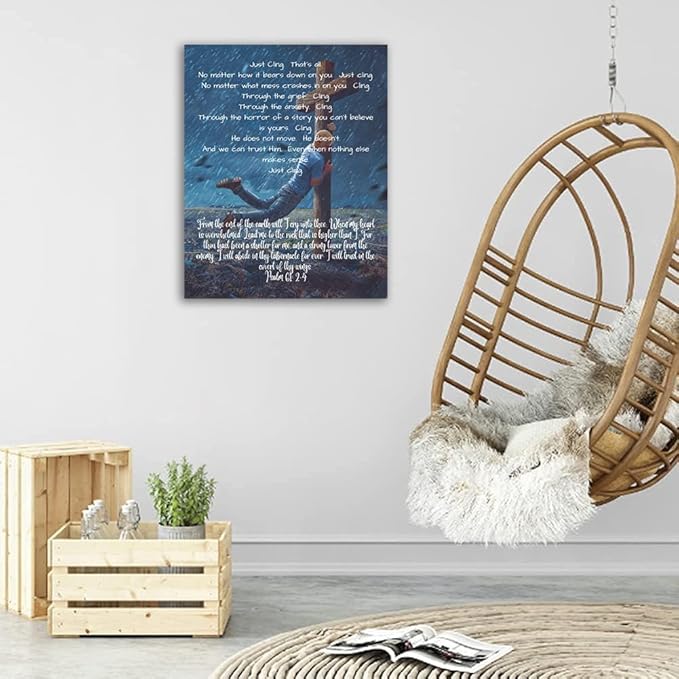 ART Jesus Canvas Wall Decor Psalm 61 2 Bible Christian Poster Psalm Bible Verse Wall Print Inspirational Bible Verse Print