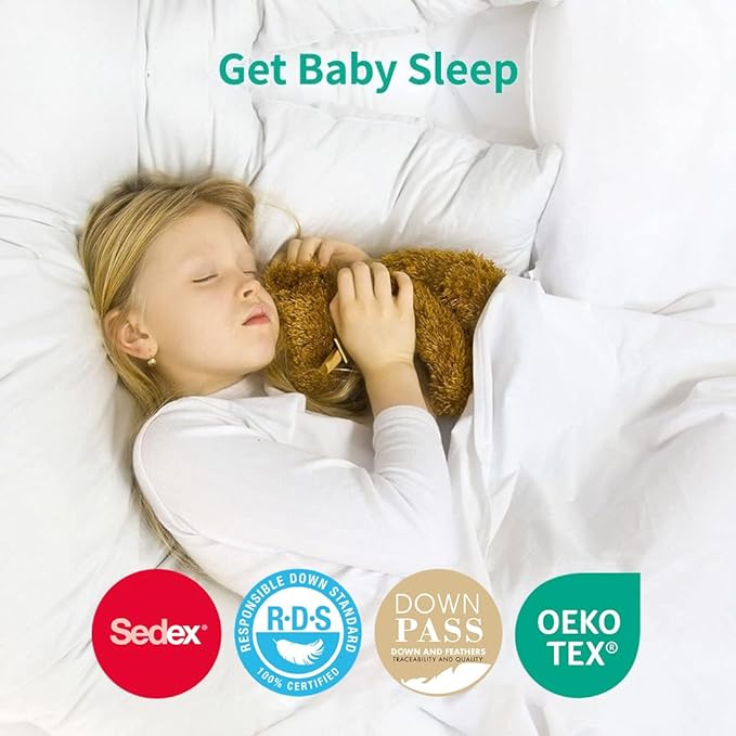 APSMILE Twin Down Feather Fibers Comforter, All Seasons Duvet Insert with 100% Organic Cotton, Fluffy Fill-Power Medium Warm Hotel Comforter Insert, 68x90 inches, Ivory White