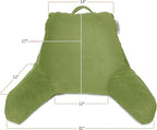 Nestl Reading Pillow Standard Bed Pillow, Back Pillow for Sitting in Bed Shredded Memory Foam Chair Pillow Reading & Bed Rest Pillows Calla Green Back Pillow for Bed, Bed Chair Arm Pillow with Pockets