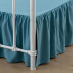Bed Skirt Queen Size Ruffled Bed Skirt with Split Corners, 14 Inch Drop Dust Ruffle Bed Skirt with Platform, Teal Blue, 14''Queen