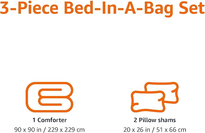 Amazon Basics Soft, Plush 3 Piece Microfiber Kid's Comforter and Pillow Sham Set, Full/Queen, Purple Flowers, Bluish Pink, Lightweight, Floral