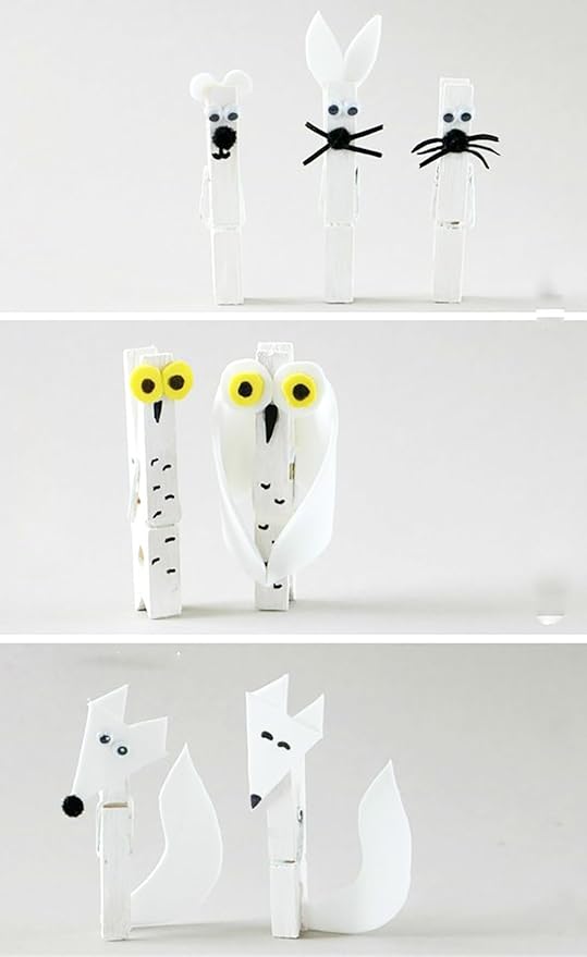 DECORA 3.5cm Sturdy White Wooden Mini Clothespin Photo Clips Pack of 200