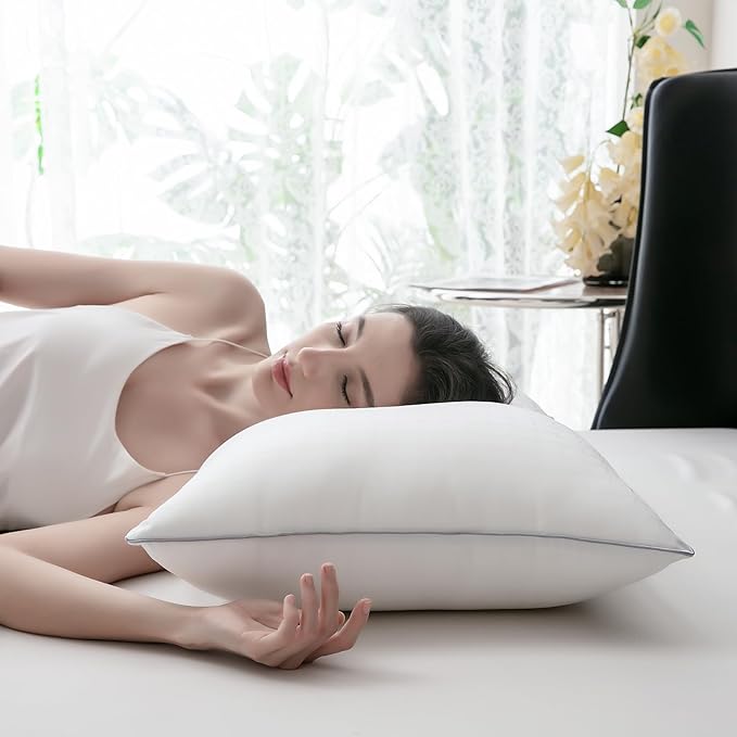 Pillows, Hotel Collection Bed Pillows for Sleeping, Standard Queen King Size Pillows, Down Alternative Pillow, Ideal for Back, Stomach or Side Sleepers (King (U.S. Standard))