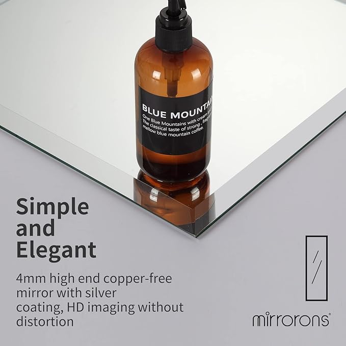 Mirrorons Beveled Mirror, Bathroom Mirrors for Wall 48" x 30", Frameless Rectangle Bathroom Mirror with Beveled Edge, Hangs Horizontally or Vertically