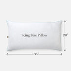 MARTHA STEWART Down Alternative Pillows King Size Set Of 2, Plush Cooling Pillow for Back, Stomach or Side Sleepers, Memory Foam-Like Fiber Fill, Dobby Stripe, 20" x 36", White
