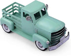 Metal Truck Decor,Farmhouse Truck Decor,Decorative Tabletop Storage & Pick-up Metal Truck Planter,12.5" x 5.75" x 6.25" inches (Green)