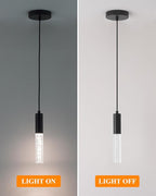 Black LED Pendant Lights for Kitchen Island, Modern 3000K Integrated LED Hanging Light Fixtures for Dining Room, Bedroom, Restaurant