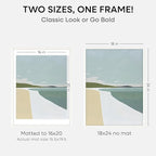 Homeforia 18 x 24 Poster Frame White, High End Oak 18x24 White Wood Picture Frame with Mat 16x20 Photo, 18 x 24 Wooden Frame Matted to 16 x 20, 24x18 Hanging Frames, Tempered Glass, Wall Kit, Set of 1