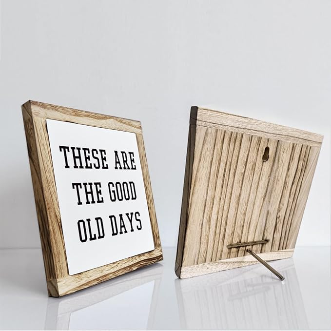 Inspirational Decor, Rustic Wood Sign, These are the Good Old Days Signs, Wooden Plaques Signs Table Decoration, Living Room Family Decor, Home Decorate for Shelf, Office Decorate