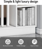 Wall Room Divider, Storage Cabinet Storage Display with Shelves, Modern Freestanding Wood Room Divider Screen, Wall Privacy Screens for Home Decorative (White,35.4" L x 9.5" W x 79.5" H)