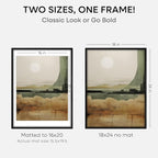 Homeforia Black Wooden Frame 18x24, High End Oak 18x24 Wood Picture Frames with Mat 16x20 Photo, 18 x 24 Poster Frame Matted to 16 by 20 Print, 24x18 Hanging Frames, Tempered Glass, Wall Kit, Set of 1